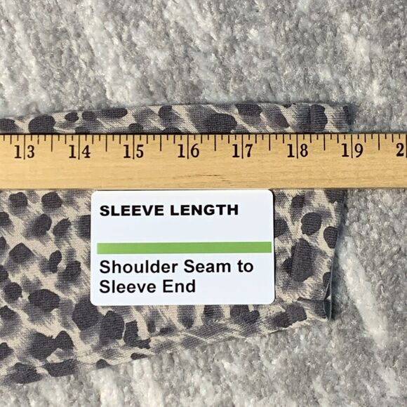 Ann Taylor Cardigan Women L Gray Animal Print Silk Cotton Blend Knit C66 - Picture 12 of 12